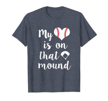 Ladda upp bild till gallerivisning, Funny shirts V-neck Tank top Hoodie sweatshirt usa uk au ca gifts for My heart is on that mound Baseball Pitcher Mom Shirt Gift 1937748
