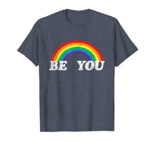 Ladda upp bild till gallerivisning, Retro LGBT T-Shirt| Cool Distressed Tops| Be You Rainbow Tee T-Shirt 95409
