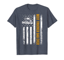 Ladda upp bild till gallerivisning, Vintage USA Best Trucker Dad Ever American Flag Fathers Day T-Shirt 181844
