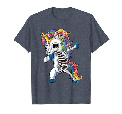 Funny shirts V-neck Tank top Hoodie sweatshirt usa uk au ca gifts for Dabbing Unicorn Skeleton T shirt Halloween Girls Dab Gifts 3643376