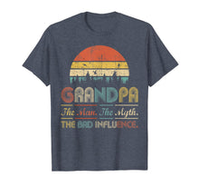 Ladda upp bild till gallerivisning, Mens Grandpa The Man The Myth The Bad Influence T-Shirt Vintage 485450
