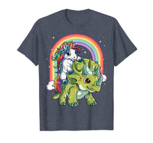 Ladda upp bild till gallerivisning, Funny shirts V-neck Tank top Hoodie sweatshirt usa uk au ca gifts for Unicorn Riding Dinosaur T shirt Triceratops Party Rainbow 768495
