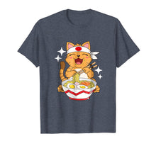 Ladda upp bild till gallerivisning, Japanese Ramen Gift T Shirt Cute Anime Cat Noodle Kitten Tee 915122
