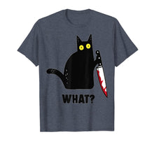 Ladda upp bild till gallerivisning, Black Cat,Murderous Cat With Knife what  T-Shirt 430151
