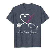 Ladda upp bild till gallerivisning, Nurse Breast Cancer Awareness Pink Ribbon Stethoscope Heart T-Shirt 321230
