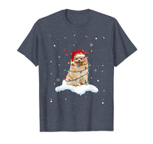 Ladda upp bild till gallerivisning, Pomeranian With Santa Hat Christmas Lights Reindeer Gift T-Shirt-2044121
