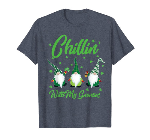 Chillin With My Gnomies Plaid St Patricks Day Gifts T-Shirt-5896071