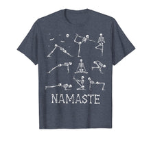 Ladda upp bild till gallerivisning, Funny Namaste Skeleton Yoga Skull Halloween Hippie Peace T-Shirt 297645
