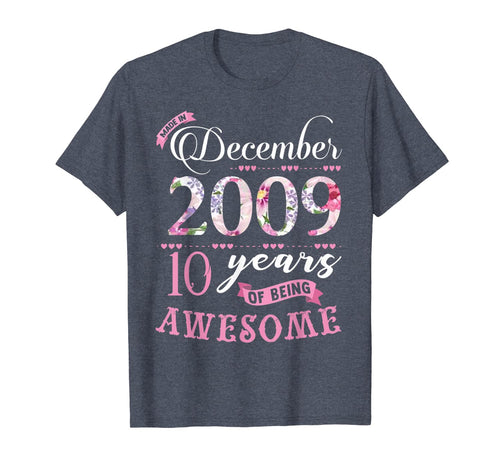 Birthday Gifts Floral Tee for Girls Born in December 2009 T-Shirt 1469641