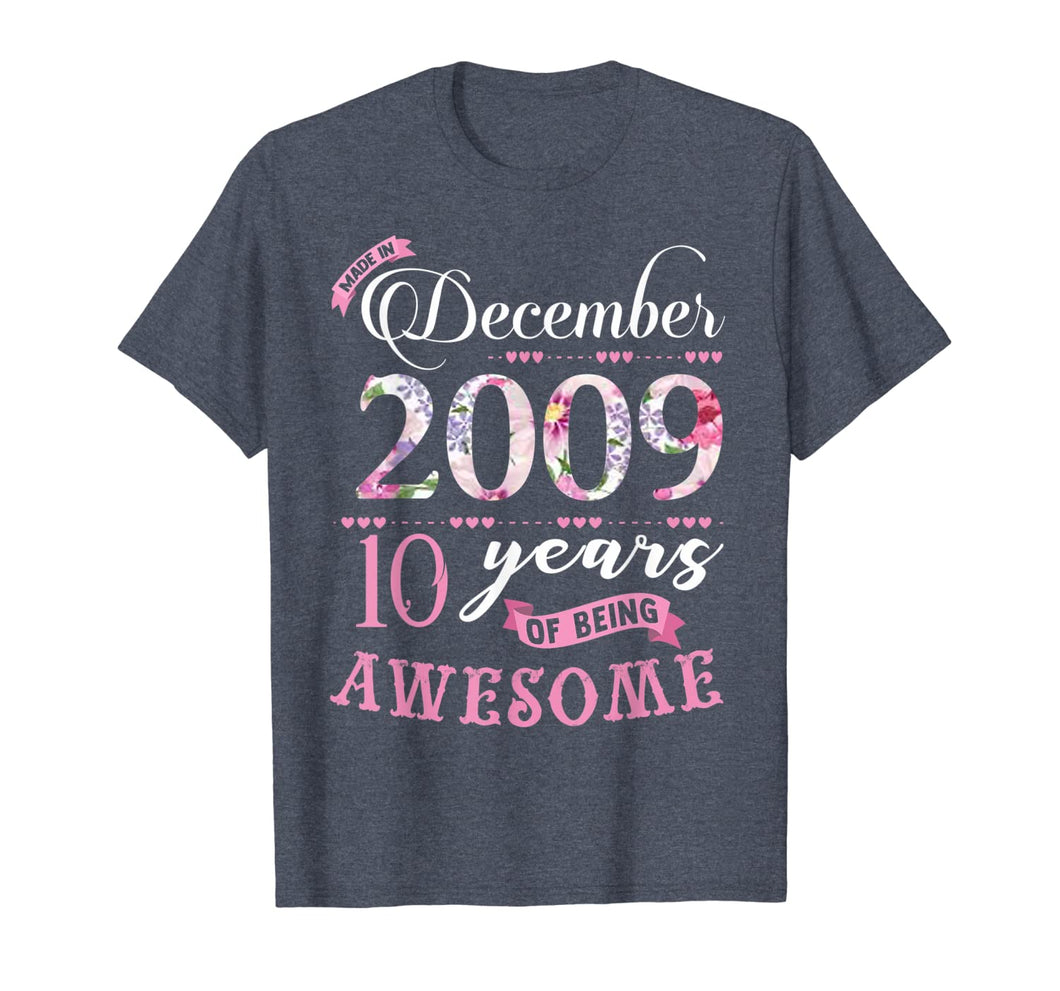 Birthday Gifts Floral Tee for Girls Born in December 2009 T-Shirt 1469641