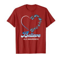 Ladda upp bild till gallerivisning, Blue and White Butterflies Heart Believe ALS Awareness Gifts TShirt554719
