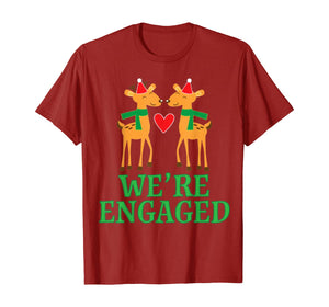 Funny shirts V-neck Tank top Hoodie sweatshirt usa uk au ca gifts for Christmas Engagement We're Engaged Reindeer Gifts T-Shirt 1115371
