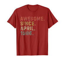 Ladda upp bild till gallerivisning, Awesome Since April 1986 34th Birthday Gifts 34 Years Old TShirt339540
