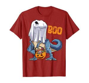 Ghost Dinosaur T rex Funny Boo Halloween Gifts Men Pumpkin T-Shirt 125302
