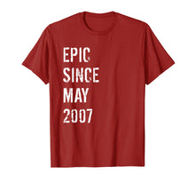 Ladda upp bild till gallerivisning, Funny shirts V-neck Tank top Hoodie sweatshirt usa uk au ca gifts for 12th Birthday Gift Epic Since May 2007 T-Shirt 1551483
