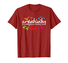 Ladda upp bild till gallerivisning, Creativity is intelligence having fun colorful art t-shirt 210093
