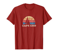 Ladda upp bild till gallerivisning, Cape Cod MA T-Shirt Vintage Sailboat 70s Throwback Sunset 292264
