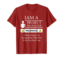 Ladda upp bild till gallerivisning, Funny Project Manager T Shirt - Warning To Avoid Injury 746440
