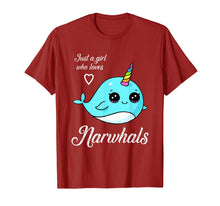Ladda upp bild till gallerivisning, Funny shirts V-neck Tank top Hoodie sweatshirt usa uk au ca gifts for Just A Girl Who Loves Narwhals T Shirt 2372596
