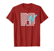 Ladda upp bild till gallerivisning, MTV Neon Distressed Checkered Logo Graphic T-Shirt
