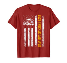 Ladda upp bild till gallerivisning, Vintage USA Best Trucker Dad Ever American Flag Fathers Day T-Shirt 181844
