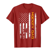 Ladda upp bild till gallerivisning, Vintage USA Ice Hockey Dad American Flag Fathers Day Gift T-Shirt 104587
