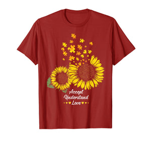 Funny shirts V-neck Tank top Hoodie sweatshirt usa uk au ca gifts for Autism Mom Dad Shirt Gifts Sunflower Autism Puzzle Piece 4416137