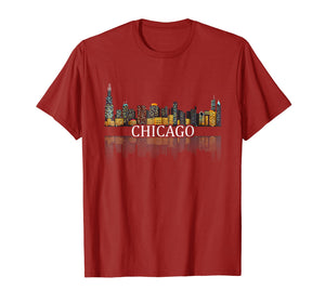 Chicago T Shirt Chicago City Skyline Lights At Night Gifts