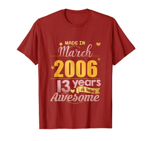 Funny shirts V-neck Tank top Hoodie sweatshirt usa uk au ca gifts for 13th Birthday Shirt Girls March 13 Year Old Daughter Gifts 2473740
