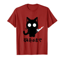 Ladda upp bild till gallerivisning, What? Murderous Black Cat With Bloody Knife Halloween Gift T-Shirt 30819089
