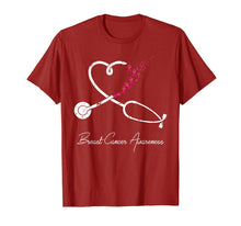 Ladda upp bild till gallerivisning, Nurse Breast Cancer Awareness Pink Ribbon Stethoscope Heart T-Shirt 321230
