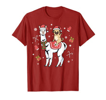 Ladda upp bild till gallerivisning, Christmas Pug Tshirt Llama Dog Merry Christmas Alpaca T-Shirt 1124416
