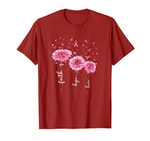 Ladda upp bild till gallerivisning, Faith Hope Love : Pink Daisy Flower Breast Cancer Awareness T-Shirt 101439

