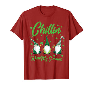 Chillin With My Gnomies Plaid St Patricks Day Gifts T-Shirt-5896071