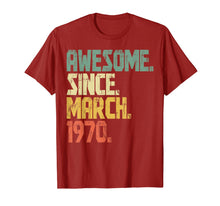 Ladda upp bild till gallerivisning, 50 years old Gifts Shirt- Awesome Since March 1970 T-Shirt-172041
