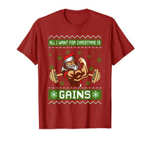 Ladda upp bild till gallerivisning, Funny shirts V-neck Tank top Hoodie sweatshirt usa uk au ca gifts for All I Want For Christmas Is Gains Gym Workout Ugly Xmas T-Shirt 1107549
