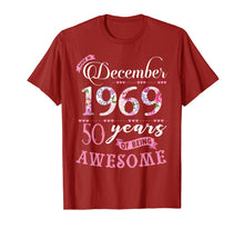 Ladda upp bild till gallerivisning, Birthday Gifts Floral Tee for Womens Born in December 1969 T-Shirt 1140919
