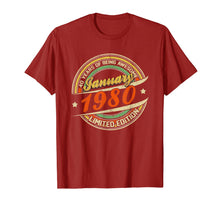 Ladda upp bild till gallerivisning, Funny shirts V-neck Tank top Hoodie sweatshirt usa uk au ca gifts for Born In JANUARY 1980 Limited Edition 40th Birthday Gifts T-Shirt 996655
