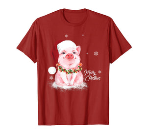 Funny shirts V-neck Tank top Hoodie sweatshirt usa uk au ca gifts for Cute Pig Santa Hat Merry Christmas Pig Lover Gifts T-Shirt 517195