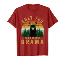 Ladda upp bild till gallerivisning, Only you can prevent drama Llama Camping Vintage funny gift T-Shirt 50120
