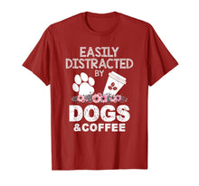 Ladda upp bild till gallerivisning, Funny Gift Easily Distracted By Coffee And Dogs T-Shirt-3149390
