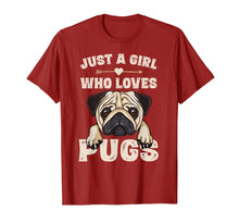 Ladda upp bild till gallerivisning, Funny Pug Dog Gifts for Girls Just A Girl Who Loves Pugs T-Shirt-166170

