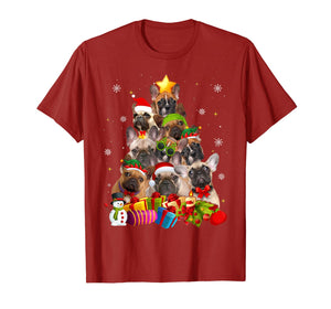 Funny French Bulldog Christmas Tree Gifts Xmas T-Shirt 605883