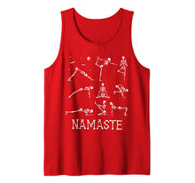 Ladda upp bild till gallerivisning, Funny Namaste Skeleton Yoga Skull Halloween Hippie Peace Tank Top 115675
