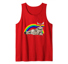 Ladda upp bild till gallerivisning, Funny Cat Gay Pride LGBT Rainbow Sunglasses Shirt Tank Top 126133
