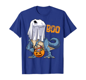 Ghost Dinosaur T rex Funny Boo Halloween Gifts Men Pumpkin T-Shirt 125302