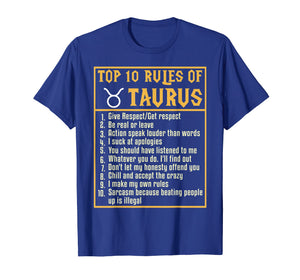Funny shirts V-neck Tank top Hoodie sweatshirt usa uk au ca gifts for Birthday Gifts Idea Top 10 Rules of Taurus Zodiac T-shirt 3407387