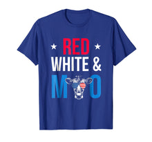 Ladda upp bild till gallerivisning, Funny shirts V-neck Tank top Hoodie sweatshirt usa uk au ca gifts for Red White and Moo Patriotic USA Flag Cow T-Shirt 2192126
