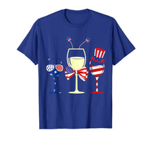 Ladda upp bild till gallerivisning, Red White Blue Wine Glasses American Flag 4th Of July Tshirt 259279
