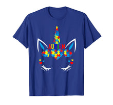 Ladda upp bild till gallerivisning, Funny shirts V-neck Tank top Hoodie sweatshirt usa uk au ca gifts for Autism Awareness Unicorn With Colorful Puzzle Tshirt 2122501
